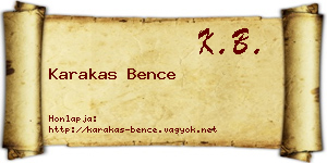 Karakas Bence névjegykártya